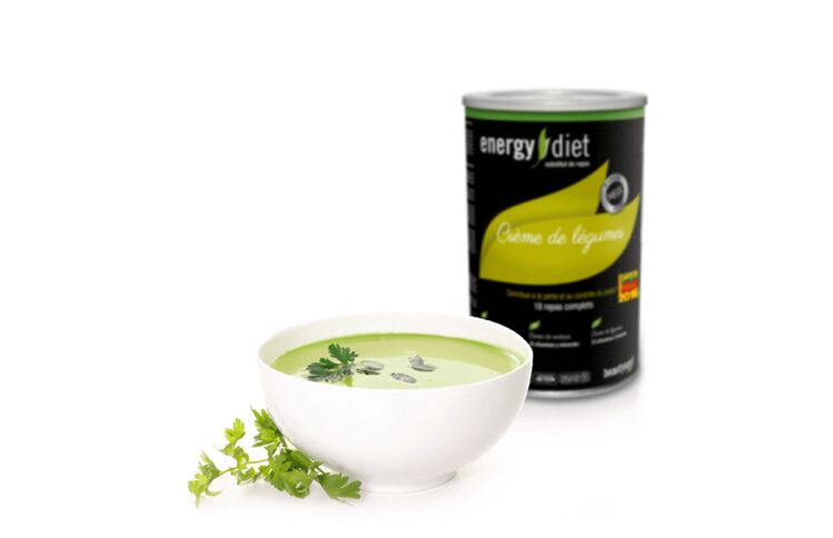 Sopa de verduras con dietas de energía